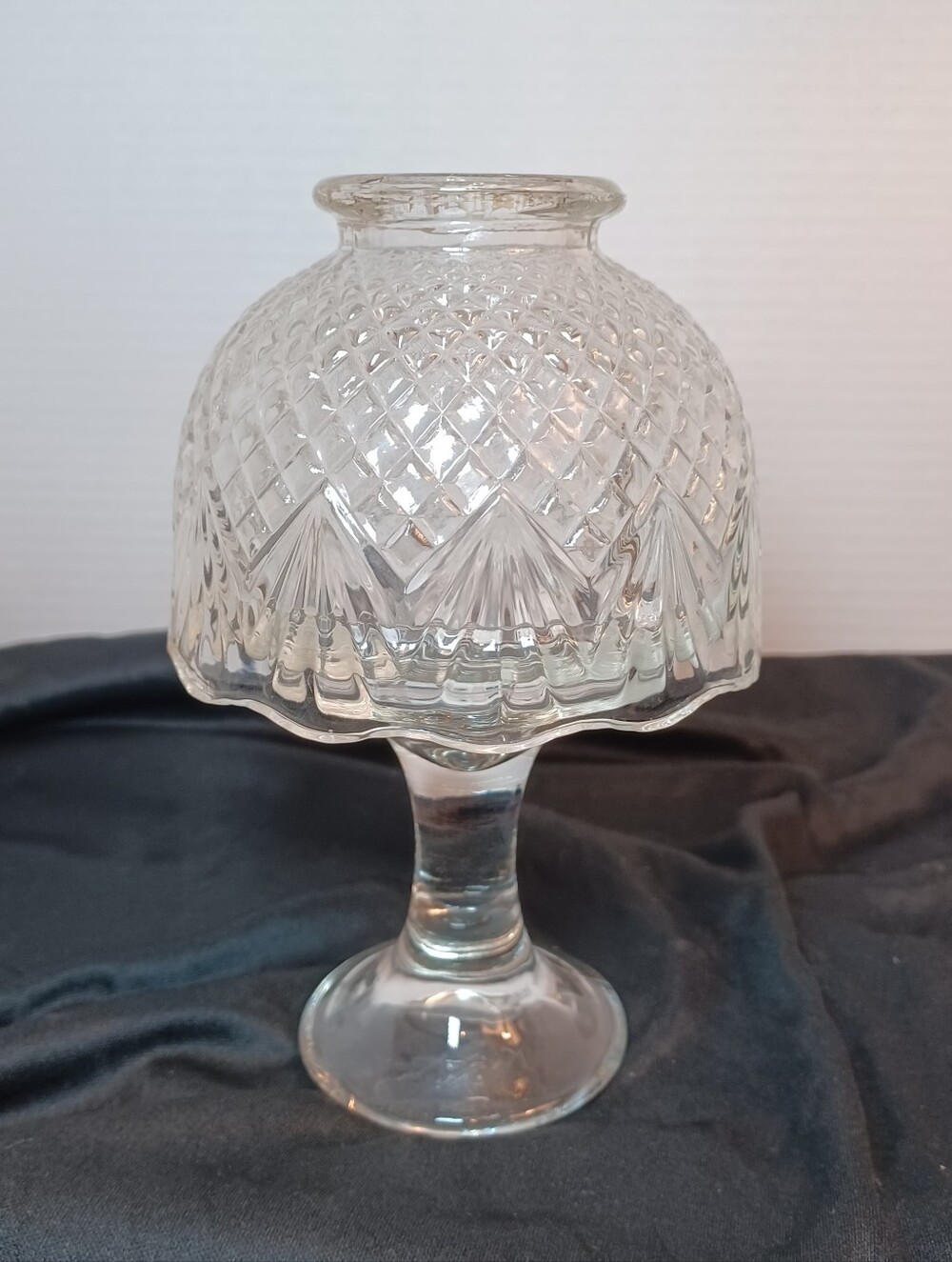 Fairy Lamp Vintage Partylite Clearview Diamond Point Fan Pattern Tealite Candle